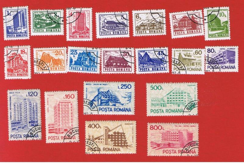 Romania 3664-3684 VF used  Hotels,Lodges & Resorts  Free S/H