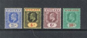 St Helena 1908 KEVII Sc 56-60 set MH 