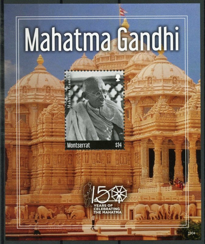 Montserrat Mahatma Gandhi Stamps 2019 MNH Famous People Historical Figures 1v SS 