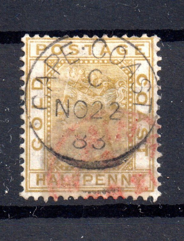 Gold Coast 1883 1/2d olive yellow SG#9 WMK CA WS16688