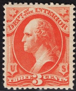 US #O17 3c Vermillion Dept. of Interior MINT NH SCV $175.00