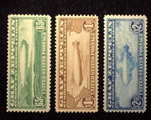 HS&C: Scott #C13 C14 C15 1930 Zeppelin Issue. Mint Vf/Xf NH US Stamp