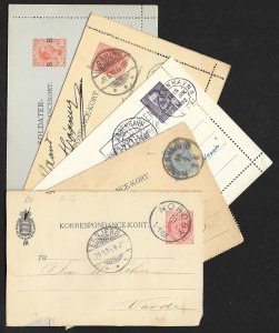 DENMARK (107) Early Old Postal Cards mostly postally used few Mint c1875-1950