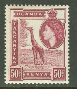 Kenya Uganda # 110  QE II 50c Giraffe  (1)   Unused VLH