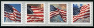 5882a US (68c) Flags w/Clouds-Sky spaced SA coil, MNH strip/4 w/back #02460
