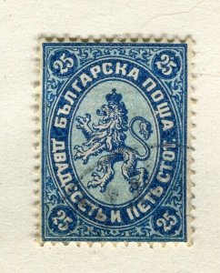 BULGARIA; 1882-85 classic Lion type fine used Shade of 25st. value