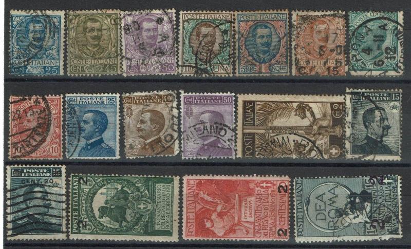 Italy 17 Mostly Used Stamps, some minor faults - C244