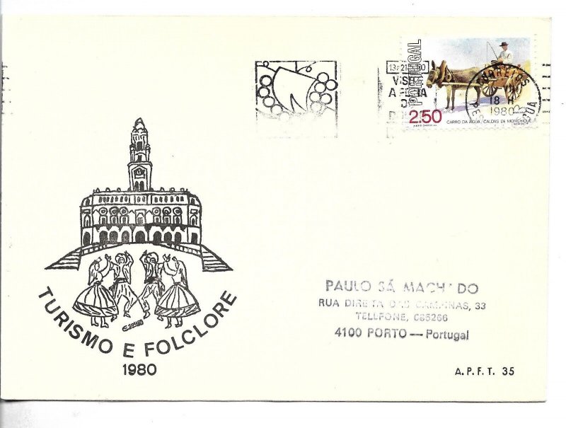 PORTUGAL 1980 TOURISM AND FOLKLORE MUSIC DANCE HORSES OLD CARRIAGE COVER