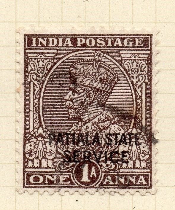 Indian States Patiala 1935-39 Early Issue Fine Used 1a. Optd 075649