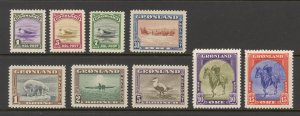 Greenland Sc# 10-18 MH 1945 Harp Seal Christian X & Dog Team