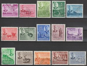 MAURITIUS 1950 SG 276/90 USED Cat £95