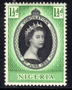 Nigeria 1953 QE2 1 1/2d Coronation Lmm SG 68 ( D1164 )