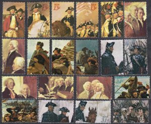 United States #1686-89a-h Var. denom. Amer. Bicentennial (1976). 20 singles. MNH