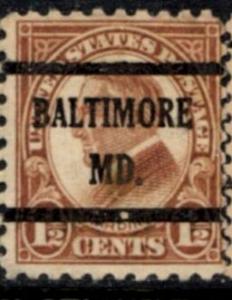 US Stamp #582x43 - Warren G. Harding Regular Issue 1923 Precancel