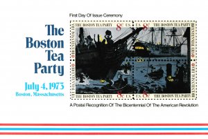 USPS FDC Ceremony Program #1480-83 C1 Boston Tea Party blk/4 Am Revolution 1973
