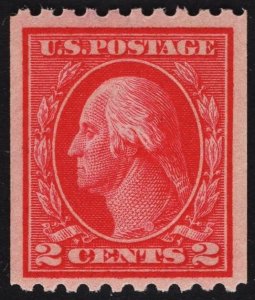 US #442 2c Carmine Washington Coil Type I MINT NH SCV $22.5