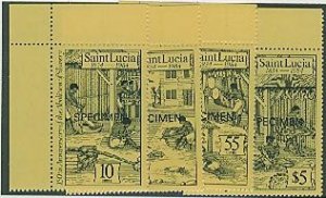 St Lucia SC# 706-9 Abolution of Slavery Anniv set MNH o/p SPECIMEN