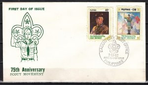 Philippines, Scott cat. 1577-1578. Scouting Year issue. First day cover. ^