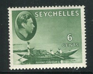 SEYCHELLES; 1938 early GVI pictorial issue Mint hinged Chalk Paper 6c. value