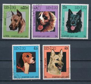 Laos 1987 - Scott 774, 776- 779 CTOs - Various Dogs