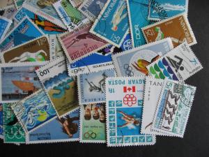 Topical hoard breakup 50 SWIMMING, DIVING. Mixed condition, few duplicates