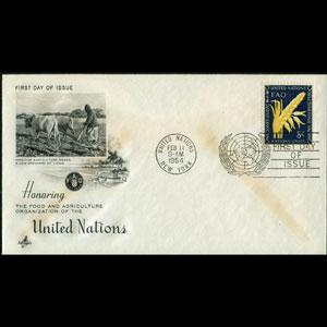 UN-NEW YORK 1954 - FDC-24 FAO 8c