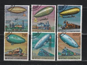 Comoro Islands 247-252 Set U Airships And Locomotives