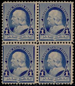 #219 BLOCK OF 4 F-VF OG (3)LH (1)NH CV $125.00 BQ6332