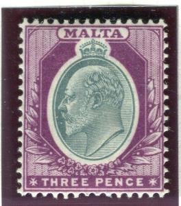 MALTA; 1903-04 early Ed VII issue fine Mint hinged Shade of 3d. value