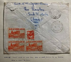 1945 Tunisia Censored Cover To Italian Prisoner Of War Camp POW England