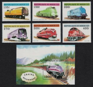 Benin Railway Locomotives 6v+MS 1997 MNH SG#1607-MS1613