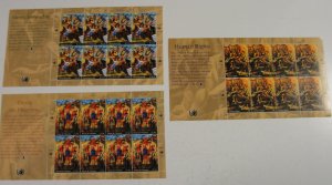 3 UN 2004 Human Rights Sheets of 10 – All MNH