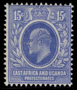 EAST AFRICA and UGANDA EDVII SG39, 15c bright blue, NH MINT. Cat £32.