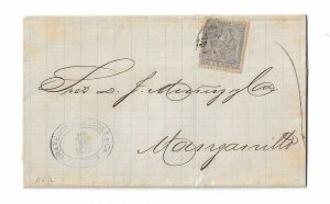 Cuba 1872 folded domestic franked with 25c ultra VF