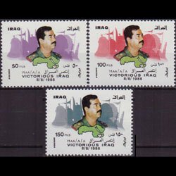 IRAQ 1988 - Scott# 1368-70 Victory-Hussein Set of 3 LH