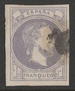 SPAIN 1874 Don Carlos 1R EXPERTISED Edifil cat €415