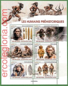 B1270 - Centrafricaine - ERROR MISPERF Stamp Sheet - 2023 - Prehistory people-