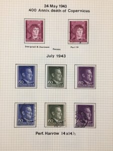 German Occupation Poland 1942/44 MH Used on Pages (Apx 95+ Items) SK699 