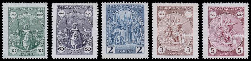 Czechoslovakia Scott 159-163 (1929) Mint H F-VF Complete Set, CV $12.30 B