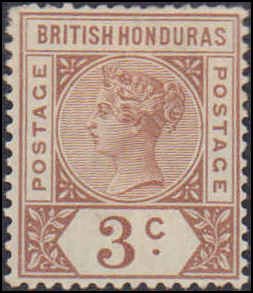 British Honduras #40, Incomplete Set, 1891-1898, Hinged, Partial Gum