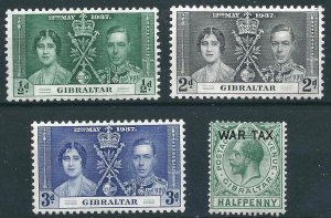 Gibraltar104-06, M1 SG 86, 118-20 MLH/MHR F/VF 1918-37 SCV $4.00