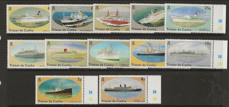 TRISTAN DA CUNHA Sc 535-46 NH issue of 1994 - SHIPS