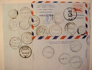 USA THAILAND AROUND THE WORLD FLIGHT  WITH 36 DIFF CANCELS 1948