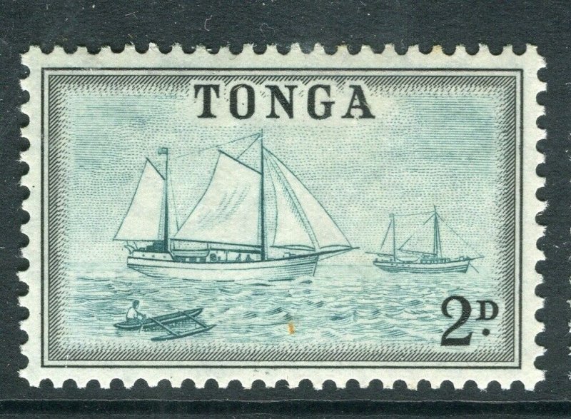 TONGA; 1953 early QEII issue fine Mint hinged 2d. value