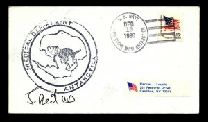 1980 Antarctic Medical Department Cover / Signed - N189