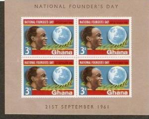 Ghana 1961 National Founders Day Globe M/s MNH  # 5075