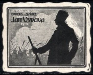 1913 Czechoslovakia Poster Stamp The Play Jan Výrava (FA Šubert) Theater Šárka