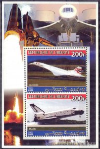 Djibouti 2006 Aviation Concorde Space Shuttle Sheet MNH