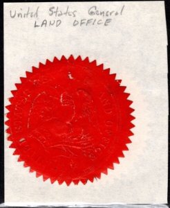 Vintage United States Embossed Seal General Land Office
