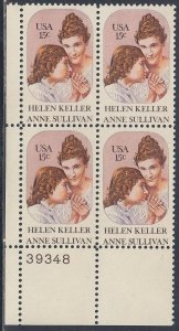 Scott 1824 MNH LL Pl Blk 39348- Helen Keller